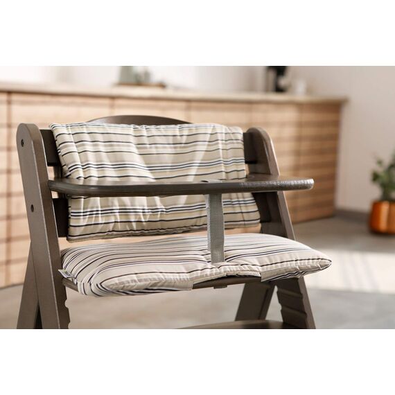 hauck Sitzkissen Kompatibel mit Alpha+, Beta+ und Arketa Holzhochstuhl Highchair Pad Deluxe, Einfache Befestigung mit Klettverschluss, Maschinenwaschbar (Multicolor Beige)