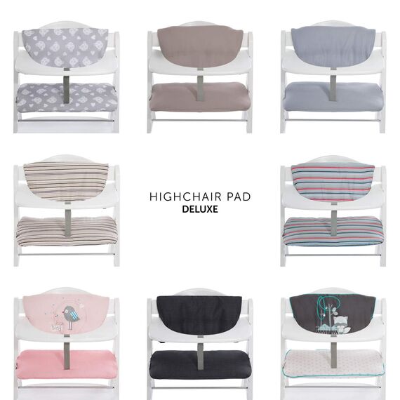 hauck Sitzkissen Kompatibel mit Alpha+, Beta+ und Arketa Holzhochstuhl Highchair Pad Deluxe, Einfache Befestigung mit Klettverschluss, Maschinenwaschbar (Multicolor Beige)
