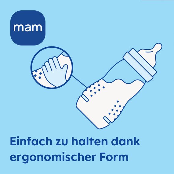 MAM Easy Active Babyflasche | 0+ Monate | Stillfreundliche Milchflasche für Neugeborene | 94% Akzeptanz | Trinkflasche für Babys mit Sauger Gr. 1 | 270 ml | Pilze