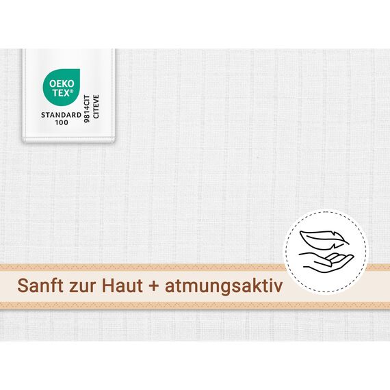 ZOLLNER 10er Set Waschlappen für Babys - in 17x22 cm aus Baumwolle - hautfreundliche Waschhandschuhe - besonders weich und hautsympathisch - waschbar bis 95°C - in weiß