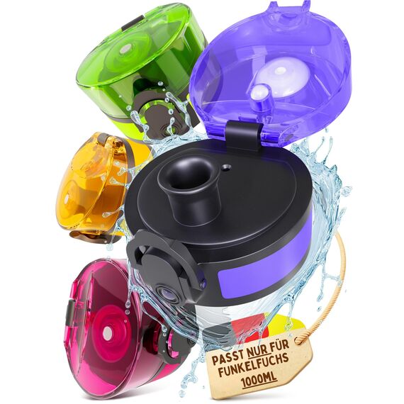 Funkelfuchs Ersatzdeckel für Trinkflasche 1000ml, lila