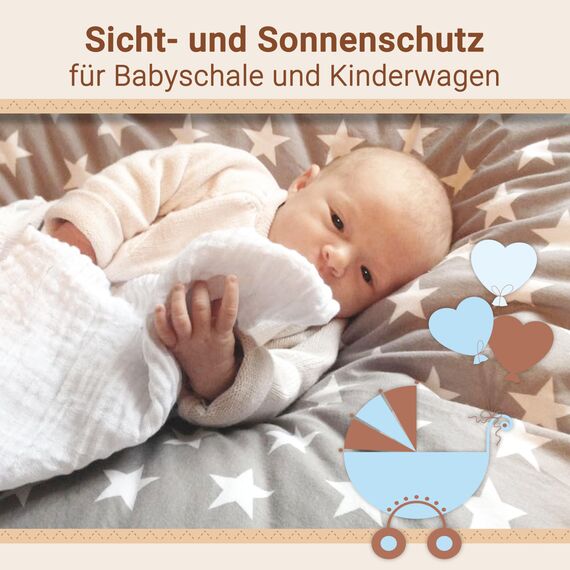 ZOLLNER 10er Set Musselin Spucktücher in 80x80 cm aus Baumwolle - hautfreundliche Mulltücher - besonders weich und extrem saugstark - waschbar bis 95°C - in weiß
