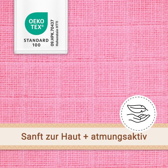 ZOLLNER 20er Set Musselin Spucktücher in 70x70 cm aus Baumwolle - hautfreundliche Mulltücher - besonders weich und extrem saugstark - waschbar bis 60°C - in rosa