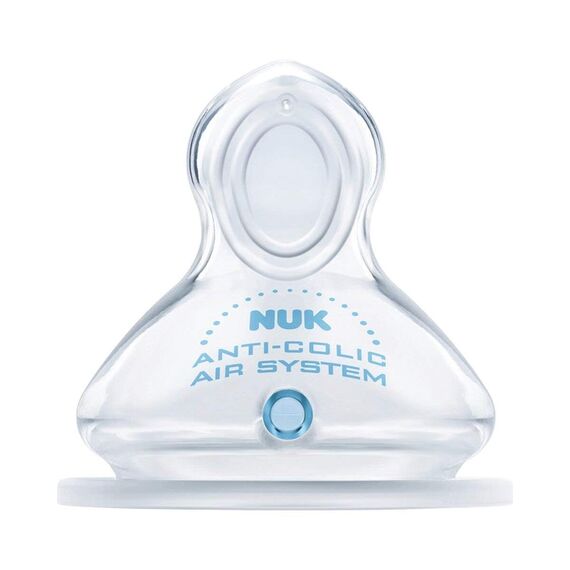 NUK First Choice+ Anti-Colic-Trinksauger Silikon, kiefergerechte NUK Form, Größe 1 (0-6 Monate) S für Tee, 2 Stück (2er Pack)