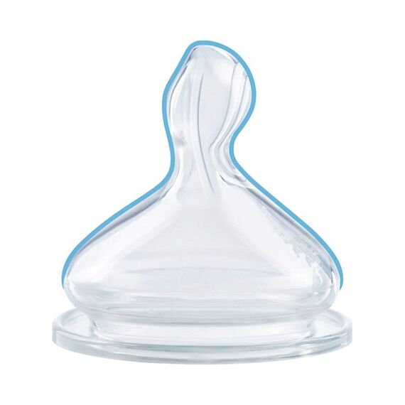 NUK First Choice+ Anti-Colic-Trinksauger Silikon, kiefergerechte NUK Form, Größe 1 (0-6 Monate) S für Tee, 2 Stück (2er Pack)
