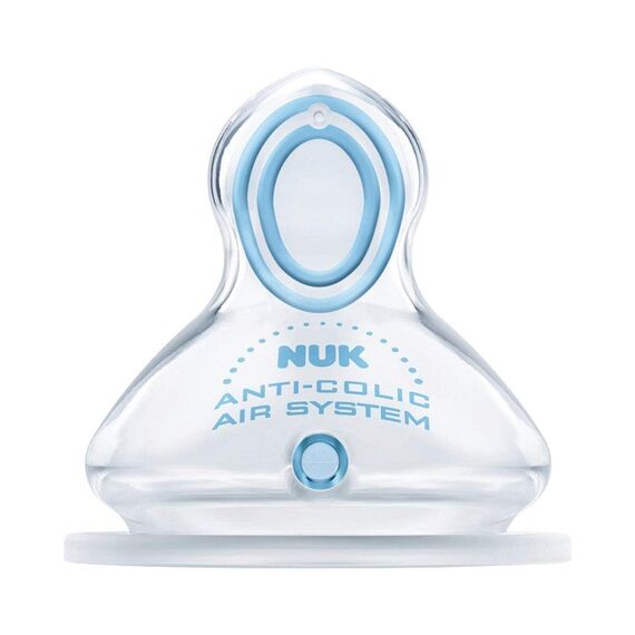 NUK First Choice+ Anti-Colic-Trinksauger Silikon, kiefergerechte NUK Form, Größe 1 (0-6 Monate) S für Tee, 2 Stück (2er Pack)