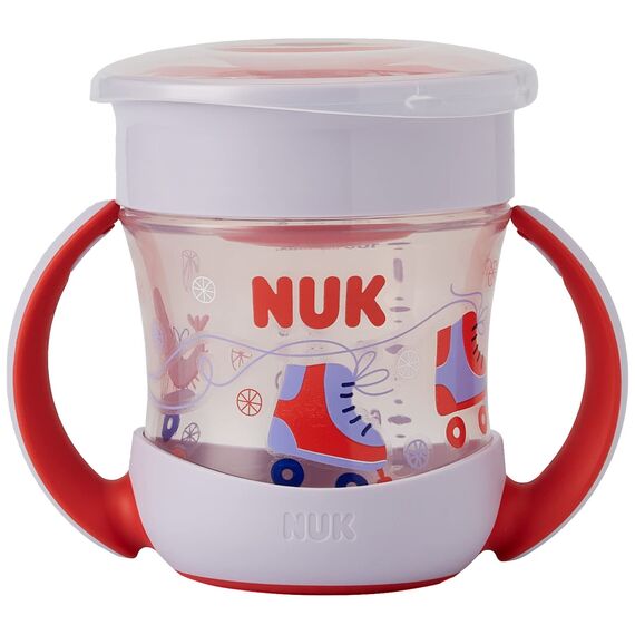 NUK Magic Cup & Mini Magic Cup Trinklernbecher Duo-Set | auslaufsicherer 360°-Trinkrand | 6+ Monate | auslaufsicher und BPA-frei | 160 ml & 230 ml | rot