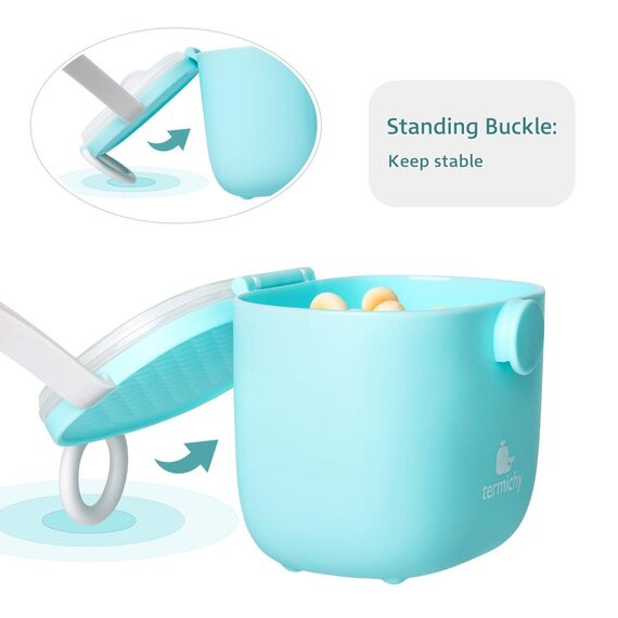 Milchpulver Portionierer, Termichy Milchpulver-Spender, 250g luftdichter tragbarer Milchpulver-Behälter für Reisen, mit Schaber und Löffel (Blau,1 Stück)