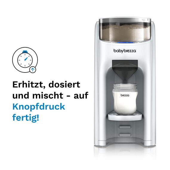 Baby Brezza Formula Pro Advanced – Automatischer Flaschenzubereiter – Mischt Milchpulver & Wasser perfekt – Mit 2 Milchpulvertrichtern (1 im Gerät, 1 extra) – 3 Temperaturen – BPA-frei – Weiß