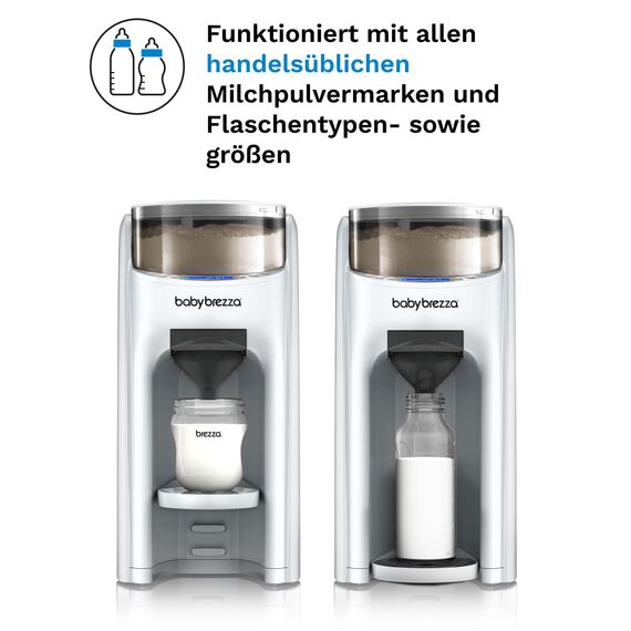 Baby Brezza Formula Pro Advanced – Automatischer Flaschenzubereiter – Mischt Milchpulver & Wasser perfekt – Mit 2 Milchpulvertrichtern (1 im Gerät, 1 extra) – 3 Temperaturen – BPA-frei – Weiß