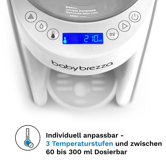 Baby Brezza Formula Pro Advanced – Automatischer Flaschenzubereiter – Mischt Milchpulver & Wasser perfekt per Knopfdruck – 3 Temperaturen – Für alle Flaschen & Pulver – BPA-frei – Weiß