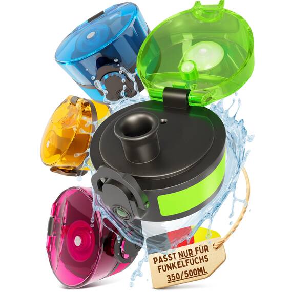 Funkelfuchs® - Ersatzdeckel für Trinkflasche 350/500ml (grün) - Nur für Funkelfuchs Trinkflaschen passend