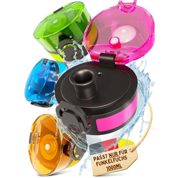 Funkelfuchs Ersatzdeckel für Trinkflasche 1000ml (pink) Trinkflaschen passend