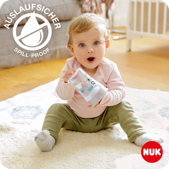 NUK Magic Cup & Mini Magic Cup Trinklernbecher Duo-Set | auslaufsicherer 360°-Trinkrand | 6+ Monate | auslaufsicher und BPA-frei | 160 ml & 230 ml | blau