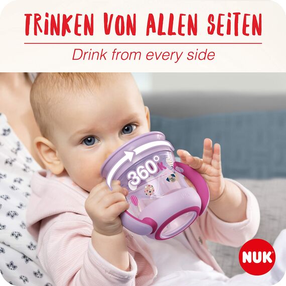 NUK Magic Cup & Mini Magic Cup Trinklernbecher Duo-Set | auslaufsicherer 360°-Trinkrand | 6+ Monate | auslaufsicher und BPA-frei | 160 ml & 230 ml | blau