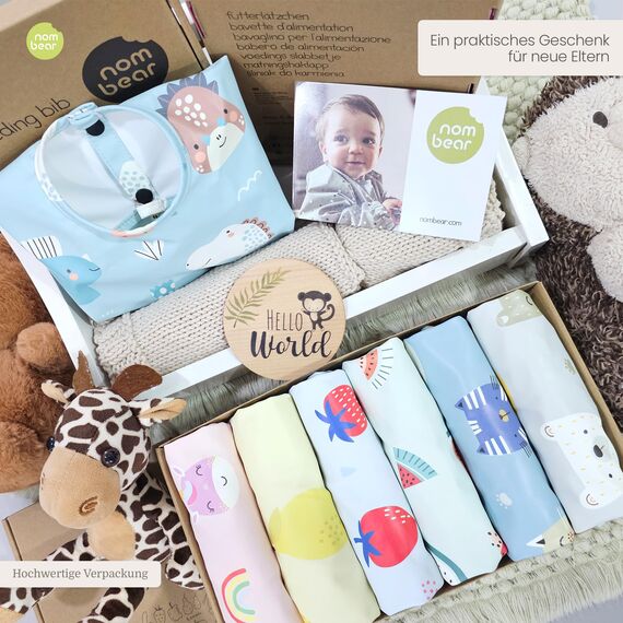 Nombear Baby Lätzchen mit Ärmeln für BLW (6 bis 24 Monate), 1 Packung - Wasserdichtes Ärmellätzchen Alternative zu Silikonlätzchen, Ganzkörper Lätzchen Baby, Babylatz Beikost Zubehör