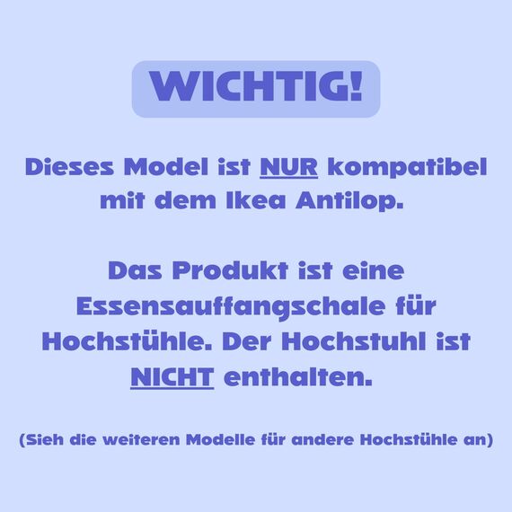 CATCHY Auffangschale - Zubehör für den IKEA Antilop Hochstuhl - Food Catcher für Krümel und Kleckereien - für Baby- und Kinderhochstühle (Hochstuhl separat erhältlich)