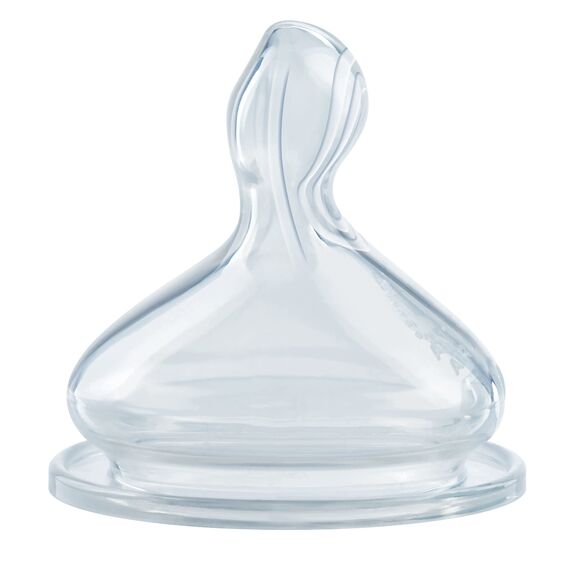 NUK First Choice+ Anti-Colic-Trinksauger Silikon | kiefergerechte NUK Form | Größe 1 (0-6 Monate) S für Tee | 2 Stück