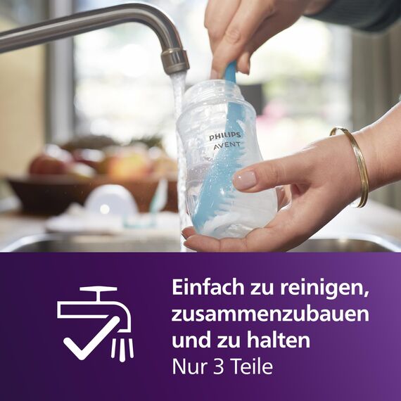 AVENT Natural Response Geschenkset für Babys: 2x Natural Response Flaschen 260 ml (ab 1 Monat), 4x ultra air Schnuller (0-6M) (Modell SCD837/13)