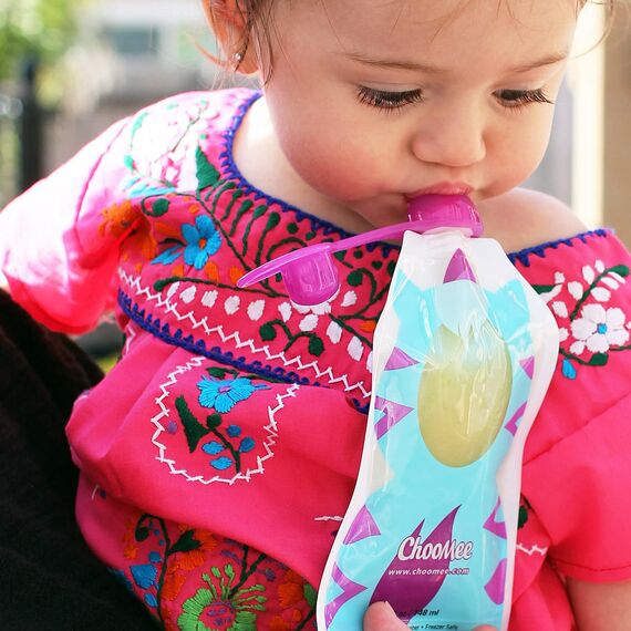 ChooMee Wiederverwendbare Babynahrungsbeutel – BPA-frei, Nachfüllbare Quetschbeutel für Kleinkinder – Pürees, Apfelmus & Joghurt – Doppelreißverschluss, breiter Boden, 8 Stück, 5 oz