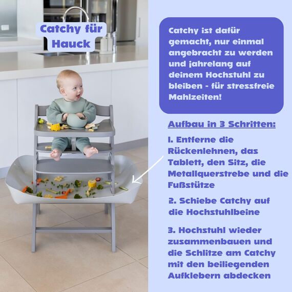 CATCHY Auffangschale - Zubehör für den Hauck Alpha+ & Hauck Beta+ Hochstuhl - Food Catcher für Krümel und Kleckereien - für Baby- und Kinderhochstühle (Hochstuhl separat erhältlich)