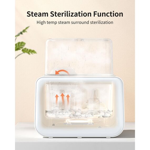 Grownsy Flaschenwärmer baby, Sterilisator für babyflaschen 10-in-1Fast Babynahrungsheizung & Abtauung BPA-freier Fläschchenwärmer,Babykostwärmer mit LCD-Display (WeißWeiß)