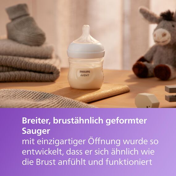 Philips AVENT Natural Response Geschenkset für Babys, Natural Response Babyfläschchen 125ml mit Saugergröße 2 (ab Geburt), ultra air Schnuller, Modell SCD837/10