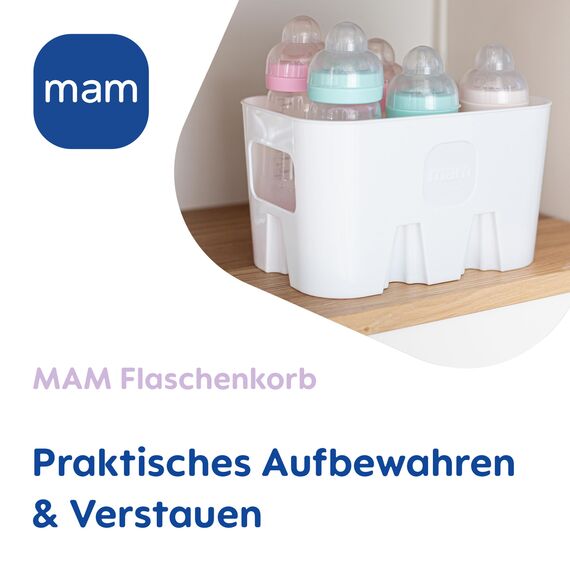 MAM Easy Start Anti-Colic Combi Set XS, Baby First Equipment with Anti-Colic Bottle (130 ml), Includes Size 0 Teat, Start Dummy and Bottle Basket, Baby Gift Set, from Birth, Beige
