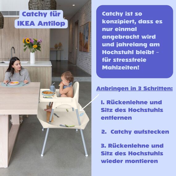 CATCHY Auffangschale - Zubehör für den IKEA Antilop Hochstuhl - Food Catcher für Krümel und Kleckereien - für Baby- und Kinderhochstühle (Hochstuhl separat erhältlich)