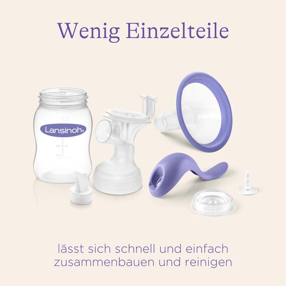 Lansinoh Handmilchpumpe - manuelle Milchpumpe für sanftes und effektives Abpumpen