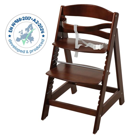 roba Treppenhochstuhl Sit Up III - Mitwachsender Baby Hochstuhl - ab 6 Monaten - Kinderhochstuhl aus Holz braun - Stuhl bis 50 kg belastbar, 1 Stück (1er Pack)