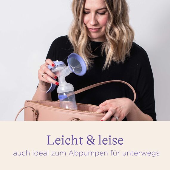 Lansinoh Handmilchpumpe - manuelle Milchpumpe für sanftes und effektives Abpumpen