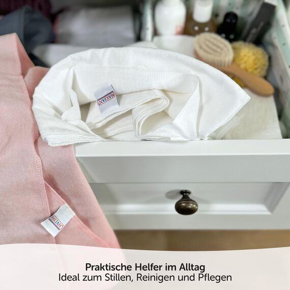 MAKIAN Moltontücher Set, 4X Stoffwindeln 80x80 cm - 4 Stück Baby Spucktücher/weiche, saugfähige Flanellwindeln aus 100% Baumwolle, Oeko-TEX® Standard 100 geprüft (Puder Rosa)