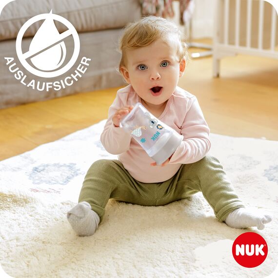 NUK Magic Cup Trinklernbecher | 8+ Monate | 230 ml | auslaufsicherer 360°-Trinkrand | BPA-frei | Disney Mickey Maus | grau