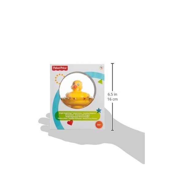 Fisher-Price WaterMates Entchenball, Lustige Ente in Kugel mit Konfetti, Baby Spielzeug, Spielball, Badewannenspielzeug, ab 3 Monate, 75676