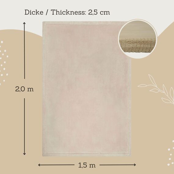 Hakuna Matte Wolkenweiche Spielmatte Baby 200x150x2,5cm, beige – Teppich für Kinderzimmer mit hochwertigem Memory-Schaum – Krabbelmatte Baby mit Rutschfester Unterseite – Krabbeldecke, Tatami Matte