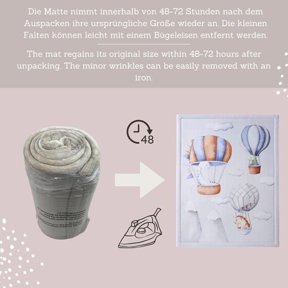Hakuna Matte Wolkenweiche Spielmatte Baby 170x120x2,5cm – Teppich für Kinderzimmer mit hochwertigem Memory-Schaum – Krabbelmatte Baby mit Rutschfester Unterseite – Krabbeldecke, Tatami Matte