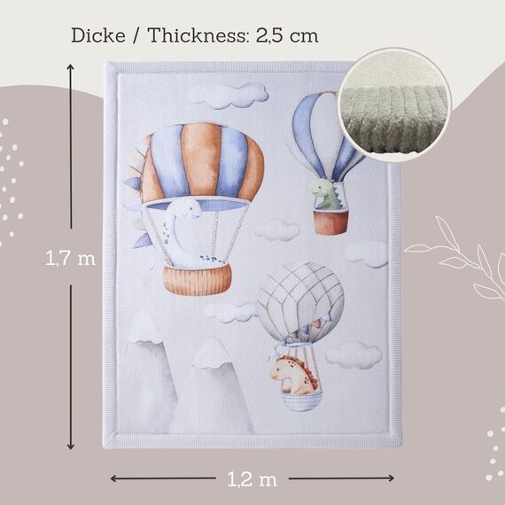 Hakuna Matte Wolkenweiche Spielmatte Baby 170x120x2,5cm – Teppich für Kinderzimmer mit hochwertigem Memory-Schaum – Krabbelmatte Baby mit Rutschfester Unterseite – Krabbeldecke, Tatami Matte
