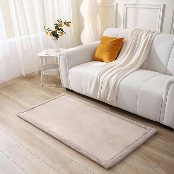 Wolkenweiche Spielmatte Baby 150x80x2,5cm, beige – Teppich für Kinderzimmer mit hochwertigem Memory-Schaum – Krabbelmatte Baby mit Rutschfester Unterseite – Krabbeldecke, Kinderteppich, Tatami Matte