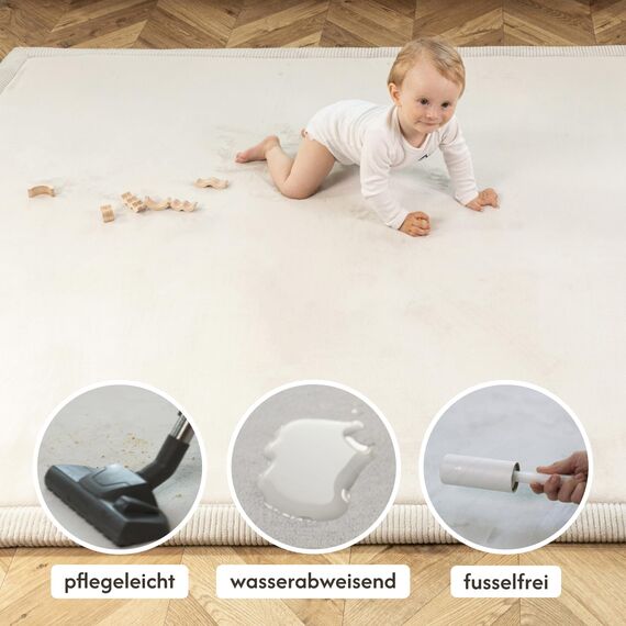 Hakuna Matte Wolkenweiche Spielmatte Baby 120x120x2,5cm, grau – Teppich für Kinderzimmer mit hochwertigem Memory-Schaum – Krabbelmatte Baby mit Rutschfester Unterseite – Krabbeldecke, Tatami Matte