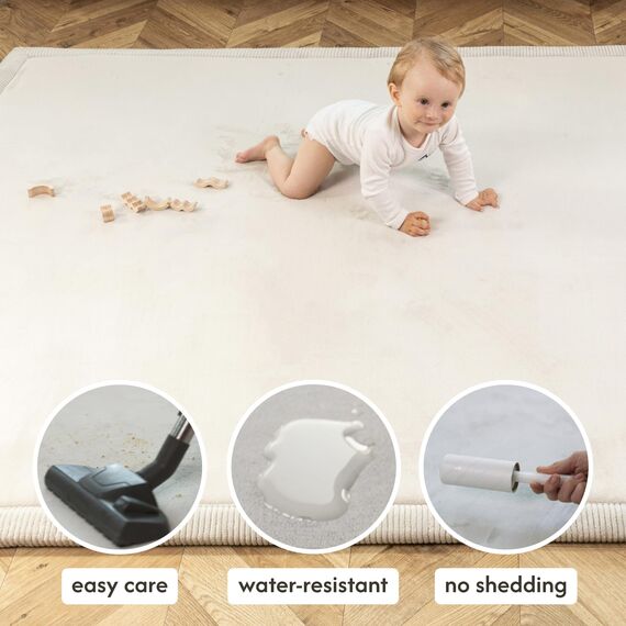 Hakuna Matte Wolkenweiche Spielmatte Baby 200x150x2,5cm, grau – Teppich für Kinderzimmer mit hochwertigem Memory-Schaum – Krabbelmatte Baby mit Rutschfester Unterseite – Krabbeldecke, Tatami Matte