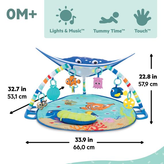 Bright Starts, Disney Baby, Findet Nemo Spieldecke mit Spielbogen, Lichtern und mehr als 20 Minuten Melodien, einer Dorie Fingerpuppe und vielem mehr