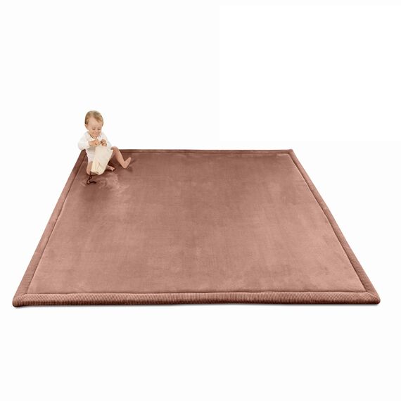 Hakuna Matte Wolkenweiche Spielmatte Baby 200x150x2,5cm, braun – Teppich für Kinderzimmer mit hochwertigem Memory-Schaum – Krabbelmatte Baby mit Rutschfester Unterseite – Krabbeldecke, Tatami Matte