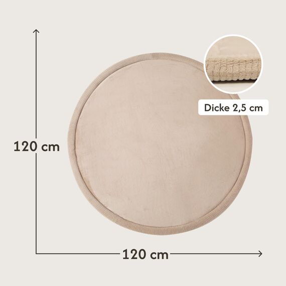 Hakuna Matte Wolkenweiche Spielmatte Baby 120x120x2,5cm, beige – Teppich für Kinderzimmer mit hochwertigem Memory-Schaum – Krabbelmatte Baby mit Rutschfester Unterseite – Krabbeldecke, Tatami Matte