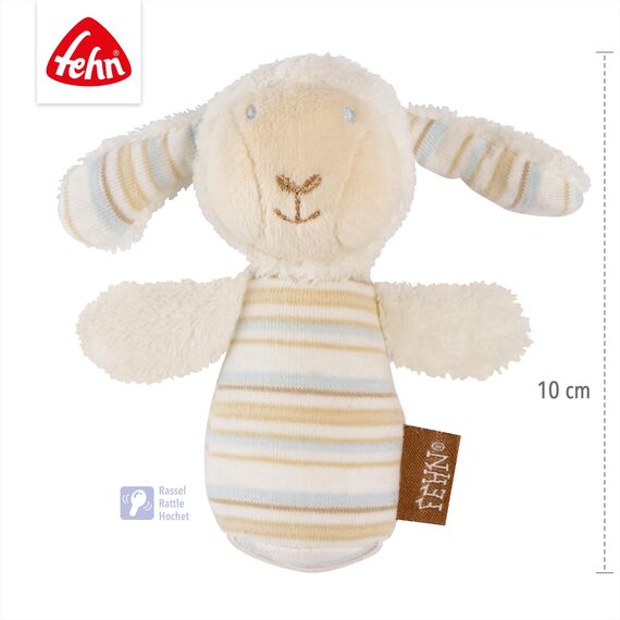 Mini-Rassel Schaf – Mini-Greifling zum Rasseln, Fühlen, Spielen mit kuschelweichem Stoff-Tier – ein treuer Begleiter für Babys und Kleinkinder ab 0+ Monaten