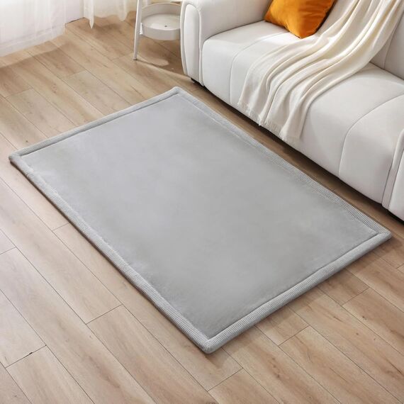 Hakuna Matte Wolkenweiche Spielmatte Baby 170x120x2,5cm, grau – Teppich für Kinderzimmer mit hochwertigem Memory-Schaum – Krabbelmatte Baby mit Rutschfester Unterseite – Krabbeldecke, Tatami Matte