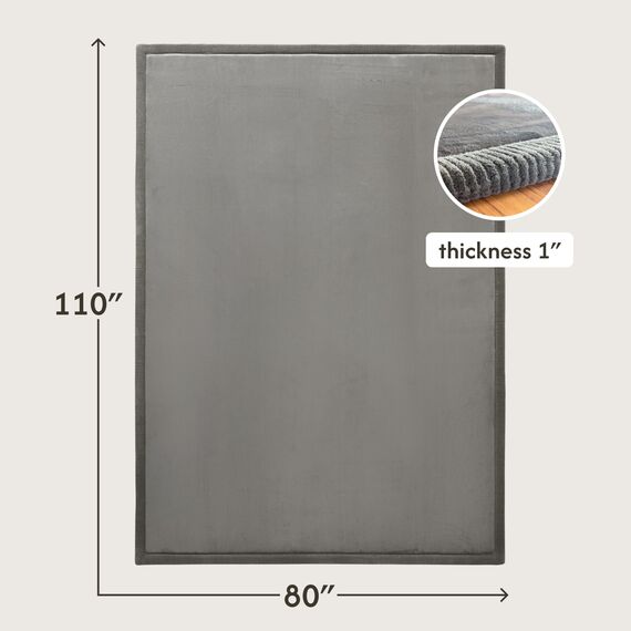 Wolkenweiche Spielmatte Baby 280x200x2,5cm, Dunkelgrau– Teppich für Kinderzimmer mit hochwertigem Memory-Schaum Krabbelmatte Baby mit Rutschfester Unterseite Krabbeldecke, Kinderteppich, Tatami Matte