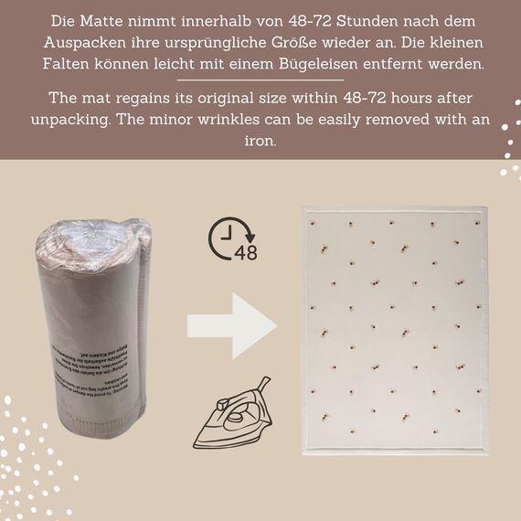 Wolkenweiche Spielmatte Baby 200x150x2,5cm, Blumen – Teppich für Kinderzimmer mit hochwertigem Memory-Schaum – Krabbelmatte Baby mit Rutschfester Unterseite – Krabbeldecke, Kinderteppich, Tatami Matte