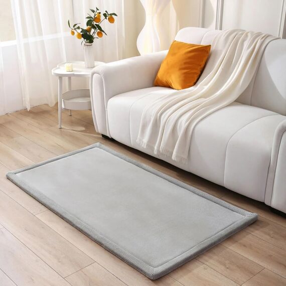 Hakuna Matte Wolkenweiche Spielmatte Baby 150x80x2,5cm, grau – Teppich für Kinderzimmer mit hochwertigem Memory-Schaum – Krabbelmatte Baby mit Rutschfester Unterseite – Krabbeldecke, Tatami Matte