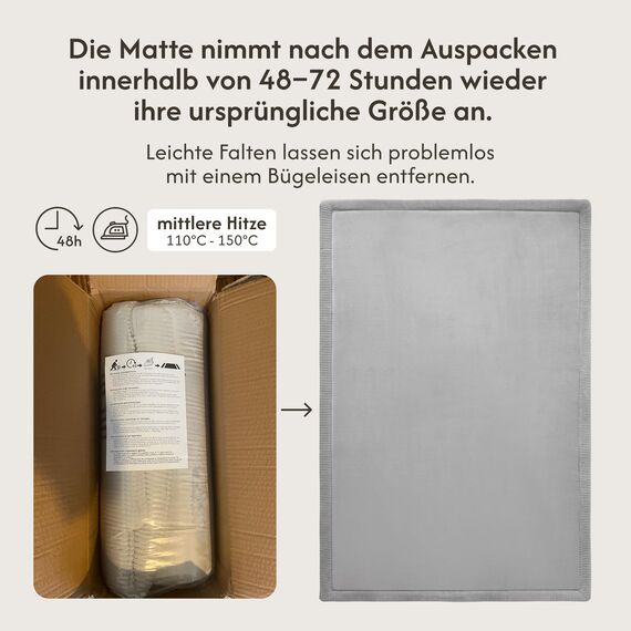 Hakuna Matte Wolkenweiche Spielmatte Baby 280x200x2,5cm, Grau– Teppich für Kinderzimmer mit hochwertigem Memory-Schaum – Krabbelmatte Baby mit Rutschfester Unterseite – Krabbeldecke, Tatami Matte